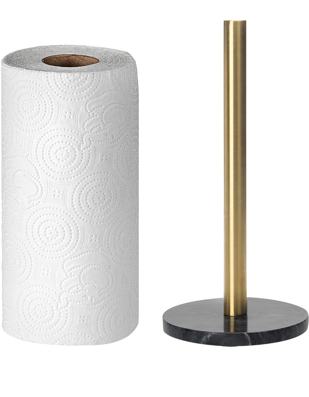 Black Marble Base Freestanding Kitchen Paper Towel Roll Holder